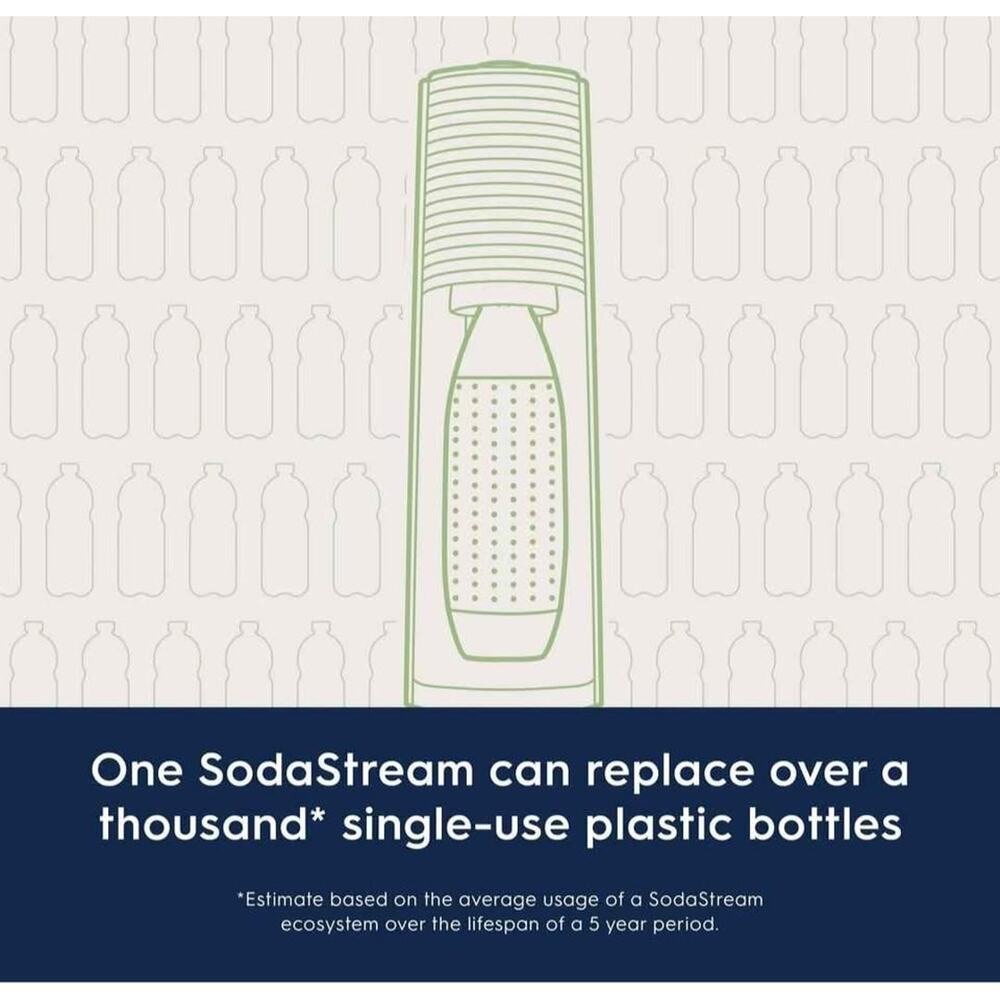 NEW SodaStream E-Terra Sparkling Water Maker Black – Electric Carbonator + CO2 + - Picture 7 of 8